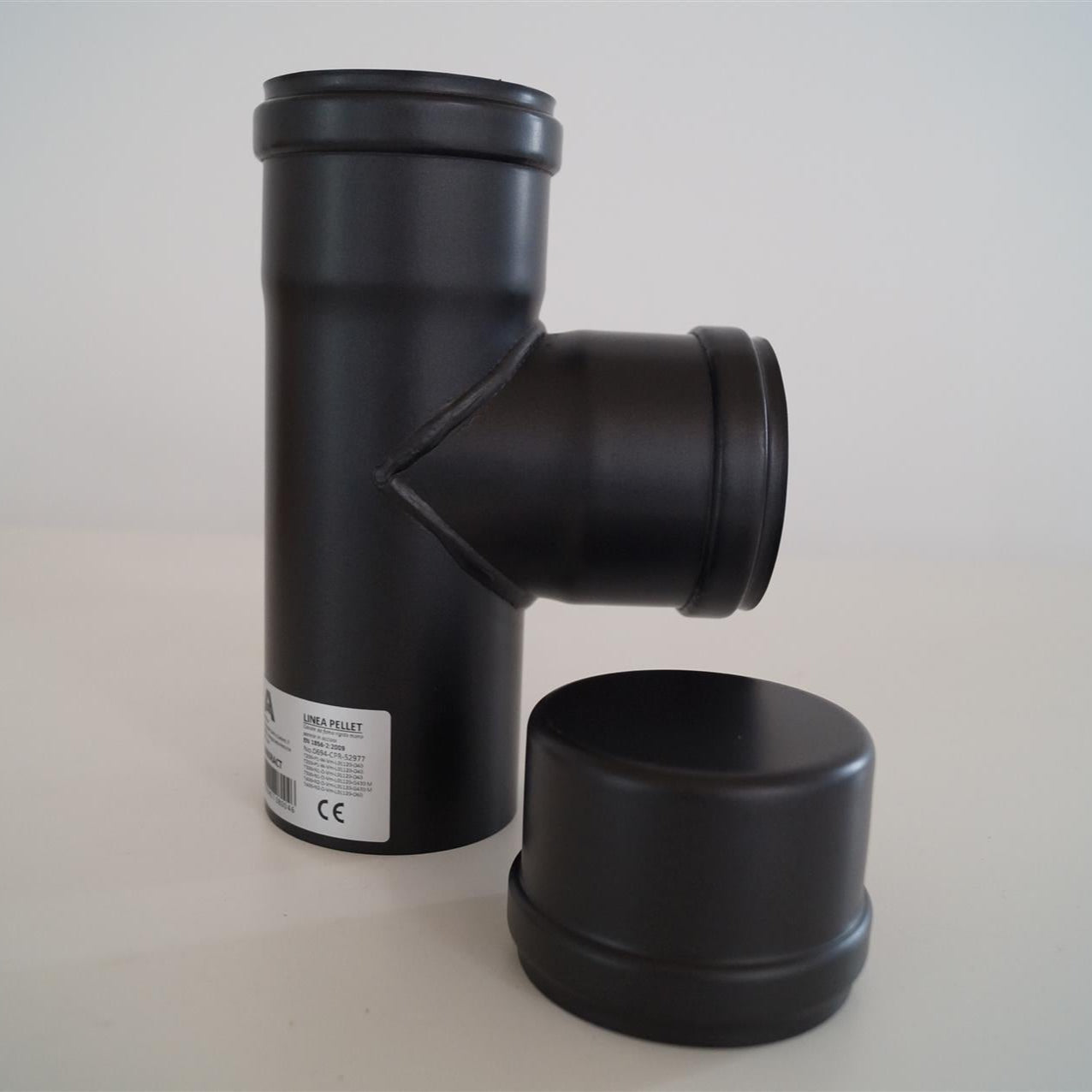 Ø80 T-stykke med sodpotte & kondensprop